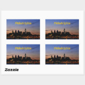 Rectangulaire Sticker Philadelphia Twilight Skyline (Feuille)