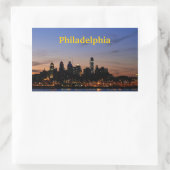 Rectangulaire Sticker Philadelphia Twilight Skyline (Sac)