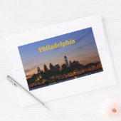Rectangulaire Sticker Philadelphia Twilight Skyline (Enveloppe)