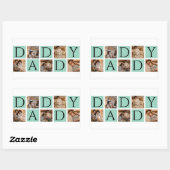 Rectangulaire Sticker photo Daddy moderne - Custom 5Photo (Feuille)