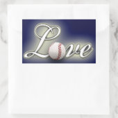 Rectangulaire Sticker photo Love Baseball (Sac)