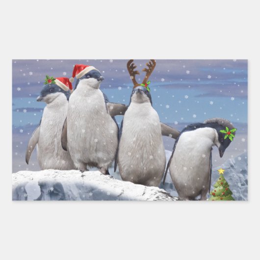 Rectangulaire Sticker Pingos Party (Devant)