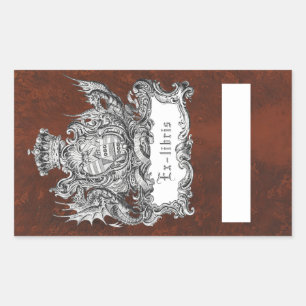 Rectangulaire Sticker Plaque Couronne & Dragon