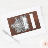 Rectangulaire Sticker Plaque Couronne & Dragon (Enveloppe)