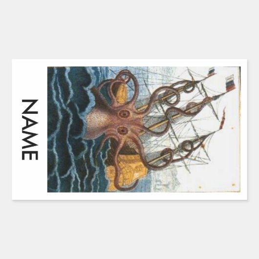 Rectangulaire Sticker Plaque de Livraison Octopus Sink (Devant)