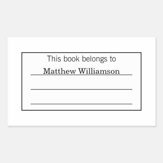 Rectangulaire Sticker plaque personnalisée (Devant)