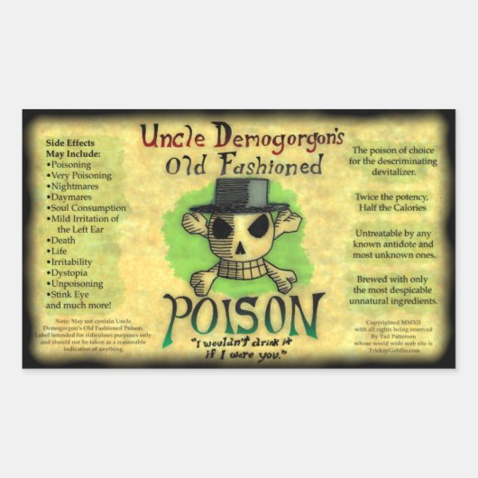 Rectangulaire Sticker Poison Ancien de l'Oncle Demogorgon (Devant)