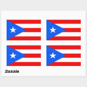 Rectangulaire Sticker Porto Rico Flag (Feuille)