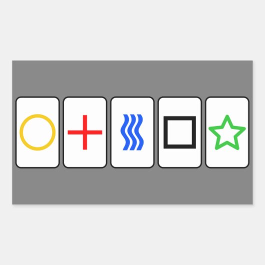 Rectangulaire Sticker pour cartes Zener - Gris (Devant)