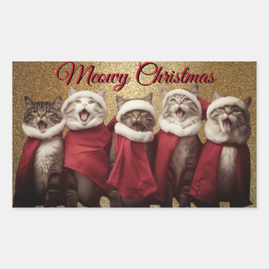 Rectangulaire Sticker pour chats chanteurs (Devant)