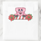 Rectangulaire Sticker pour cochon de Noël (Sac)