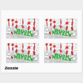 RECTANGULAIRE STICKER POUR DIRE **MERCI NOËL** "STYLE ITALIEN" (Feuille)