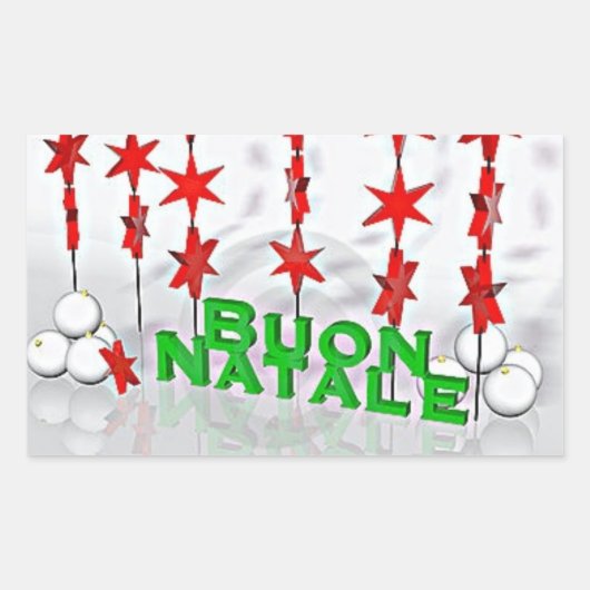 RECTANGULAIRE STICKER POUR DIRE **MERCI NOËL** "STYLE ITALIEN" (Devant)