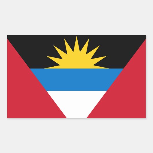 Rectangulaire Sticker pour Drapeau Antigua-et-Barbuda (Devant)