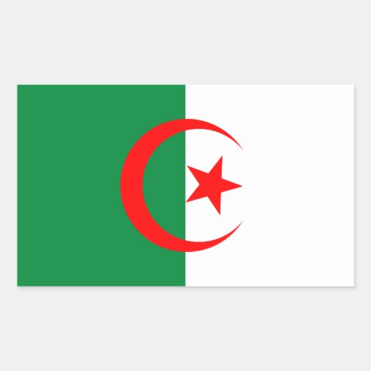 Rectangulaire Sticker pour drapeau d'Algérie (Devant)