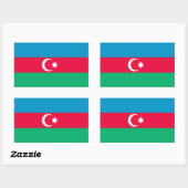 Rectangulaire Sticker pour drapeau d'Azerbaïdjan (Feuille)