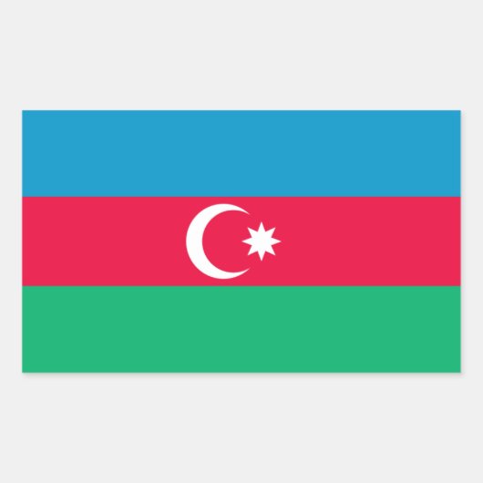Rectangulaire Sticker pour drapeau d'Azerbaïdjan (Devant)