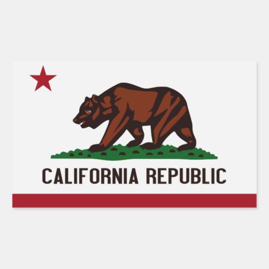 Rectangulaire Sticker pour drapeau de l'État de Californie (Devant)