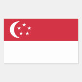Rectangulaire Sticker pour drapeau de Singapour (Devant)