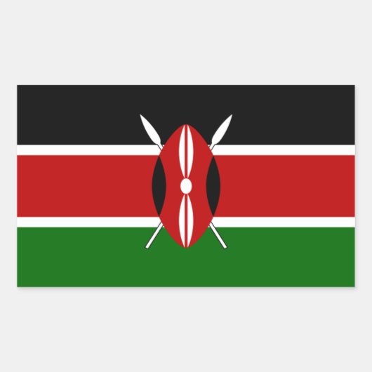 Rectangulaire Sticker pour drapeau du Kenya (Devant)