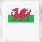 Rectangulaire Sticker pour drapeau gallois (Sac)