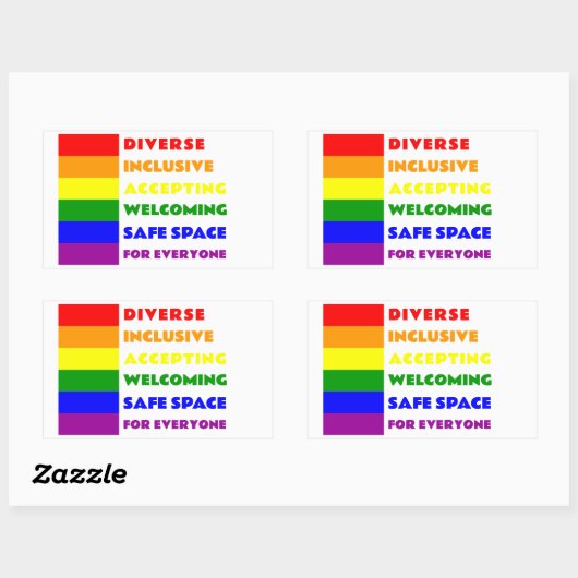Rectangulaire Sticker pour espace sécurisé LGBTQ+ (Feuille)