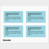Rectangulaire Sticker pour Humour de définition archiviste (Feuille)