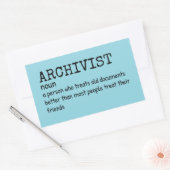 Rectangulaire Sticker pour Humour de définition archiviste (Enveloppe)