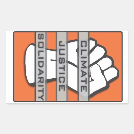 Rectangulaire Sticker pour la solidarité pour la justice climati (Devant)
