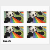 Rectangulaire Sticker pour panda (Feuille)