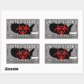Rectangulaire Sticker pour permis de chasse zombie (Feuille)