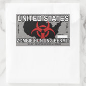 Rectangulaire Sticker pour permis de chasse zombie (Sac)