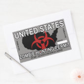 Rectangulaire Sticker pour permis de chasse zombie (Enveloppe)