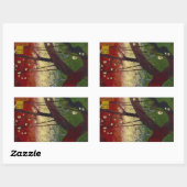 Rectangulaire Sticker pour prune à fleurs (Feuille)