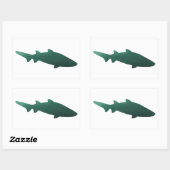 Rectangulaire Sticker pour requin vert foncé (Feuille)