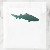 Rectangulaire Sticker pour requin vert foncé (Sac)