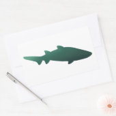 Rectangulaire Sticker pour requin vert foncé (Enveloppe)