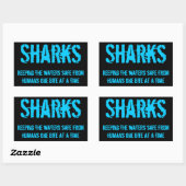 Rectangulaire Sticker pour requins (Feuille)