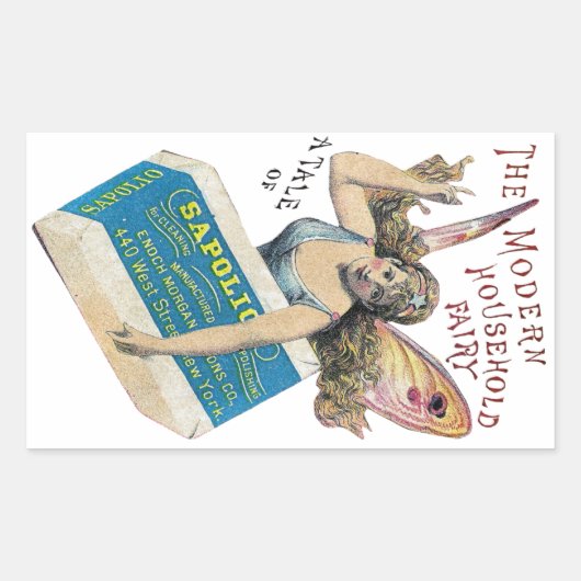 Rectangulaire Sticker pour savon à fée (Devant)