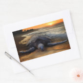 Rectangulaire Sticker pour tortue de mer coucher du soleil (Enveloppe)