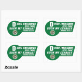 Rectangulaire Sticker pour VUS diesel (vert sur blanc) 4 pack (Feuille)