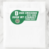Rectangulaire Sticker pour VUS diesel (vert sur blanc) 4 pack (Sac)
