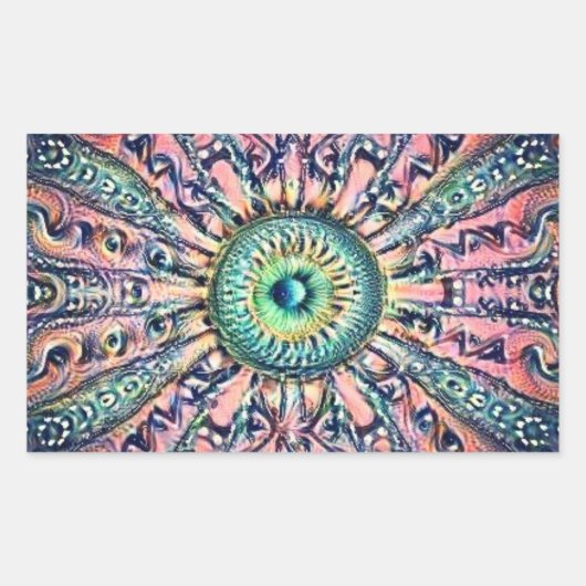 Rectangulaire Sticker pour yeux psychédélique (Devant)