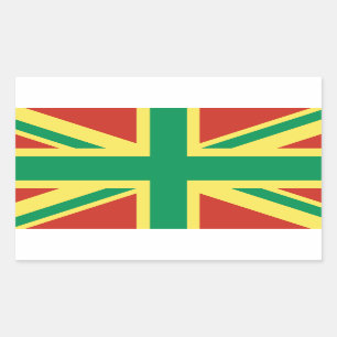 Rectangulaire Sticker Rasta Flag UK