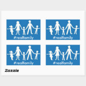 Rectangulaire Sticker #realfamily, valeurs traditionnelles du ma (Feuille)