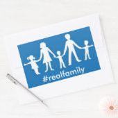 Rectangulaire Sticker #realfamily, valeurs traditionnelles du ma (Enveloppe)