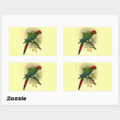 Rectangulaire Sticker Rectangle Ara Erythrocephala (Feuille)