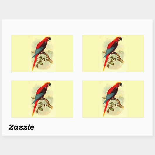 Rectangulaire Sticker Rectangle Ara Gossei (Feuille)