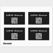Rectangulaire Sticker rectangle avec logo UFO Dave et code QR (Feuille)