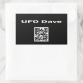 Rectangulaire Sticker rectangle avec logo UFO Dave et code QR (Sac)
